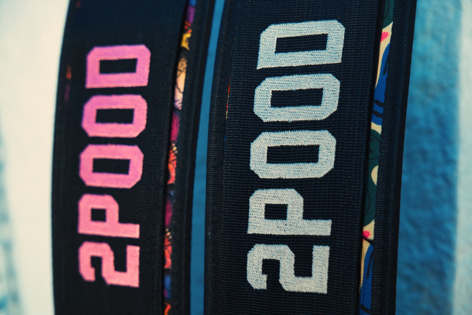 Close-up of resistance bands hanging in the gym